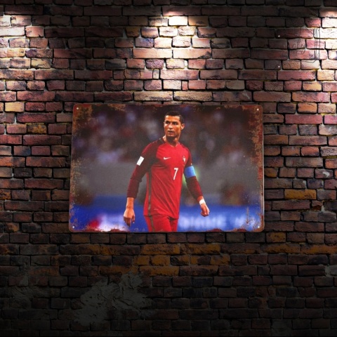 Tablica Ozdobna Blacha Cristiano CR7 Piłkarz 20x30 cm Retro Vintage Plakat
