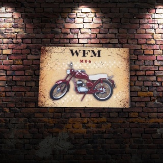 Tablica Ozdobna Blacha WFM M06 Motocykl 20x30 cm Retro Vintage Plakat
