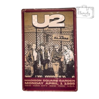 Tablica Ozdobna Blacha U2 Zespół Rock 20x30 cm Retro Vintage Metal Plakat