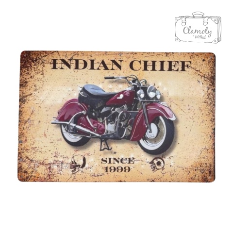 Tablica Ozdobna Blacha Indian Chief 20x30 cm Retro Vintage Metalowy Plakat