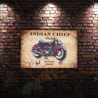 Tablica Ozdobna Blacha Indian Chief 20x30 cm Retro Vintage Metalowy Plakat