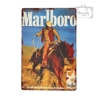 Tablica Ozdobna Blacha Marlboro Jeździec Koń 20x30 cm Retro Vintage Plakat