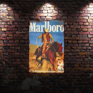 Tablica Ozdobna Blacha Marlboro Jeździec Koń 20x30 cm Retro Vintage Plakat