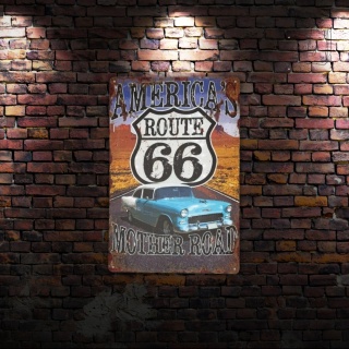 Tablica Ozdobna Blacha Americas Route 66 20x30 cm Retro Vintage Plakat