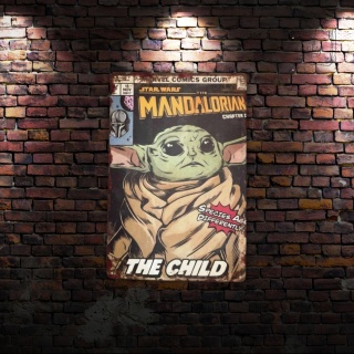 Tablica Ozdobna Blacha Mandalorian Baby Yoda 20x30 cm Retro Vintage Plakat