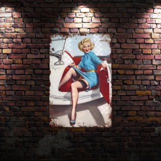 Tablica Ozdobna Blacha Pin-up Girl Drzwi 20x30 cm Retro Vintage Plakat