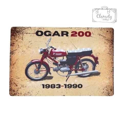 Tablica Ozdobna Blacha Romet Ogar 200 20x30 cm Retro Vintage Metal Plakat