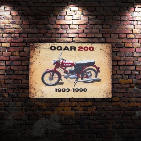 Tablica Ozdobna Blacha Romet Ogar 200 20x30 cm Retro Vintage Metal Plakat