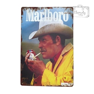 Tablica Ozdobna Blacha Marlboro Kowboj 20x30 cm Retro Vintage Plakat Metal