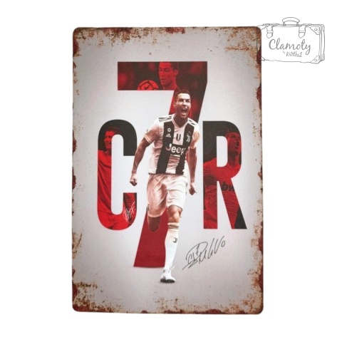 Tablica Ozdobna Blacha CR7 Ronaldo Piłkarz 20x30 cm Retro Vintage Plakat