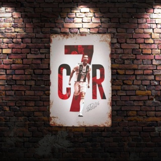 Tablica Ozdobna Blacha CR7 Ronaldo Piłkarz 20x30 cm Retro Vintage Plakat