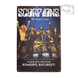 Tablica Ozdobna Blacha Scorpions Zespół Rock 20x30 cm Retro Vintage Plakat