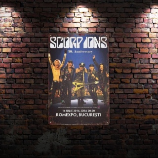Tablica Ozdobna Blacha Scorpions Zespół Rock 20x30 cm Retro Vintage Plakat