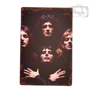Tablica Ozdobna Blacha Zespól Queen Członkowie 20x30 cm Retro Vintage