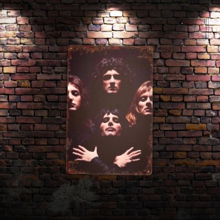 Tablica Ozdobna Blacha Zespól Queen Członkowie 20x30 cm Retro Vintage