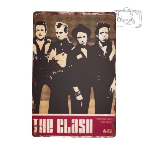 Tablica Ozdobna Blacha The Clash Członkowie 20x30 cm Retro Vintage Plakat