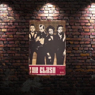 Tablica Ozdobna Blacha The Clash Członkowie 20x30 cm Retro Vintage Plakat