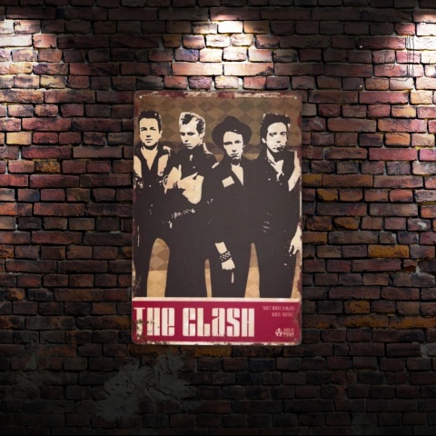 Tablica Ozdobna Blacha The Clash Członkowie 20x30 cm Retro Vintage Plakat