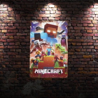 Tablica Ozdobna Blacha Minecraft Gra Postacie 20x30 cm Retro Vintage Plakat