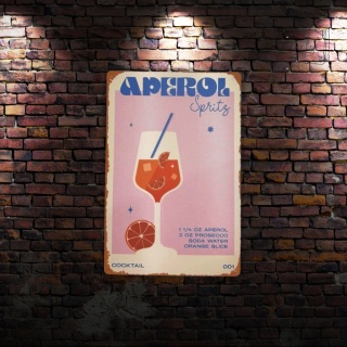 Tablica Ozdobna Blacha Aperol Przepis 20x30 cm Retro Vintage Tabliczka