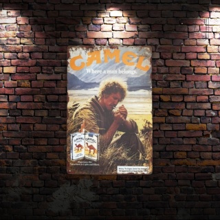 Tablica Ozdobna Blacha Camel Wher Man Belongs 20x30 cm Retro Vintage