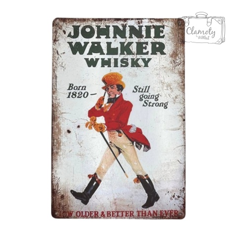 Tablica Ozdobna Blacha Johnnie Walker 20x30 cm Retro Vintage Plakat Obrazek