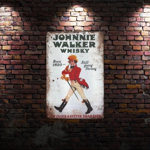 Tablica Ozdobna Blacha Johnnie Walker 20x30 cm Retro Vintage Plakat Obrazek
