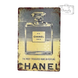 Tablica Ozdobna Blacha Perfumy No5 Plakat Modowy 20x30 cm Retro Vintage
