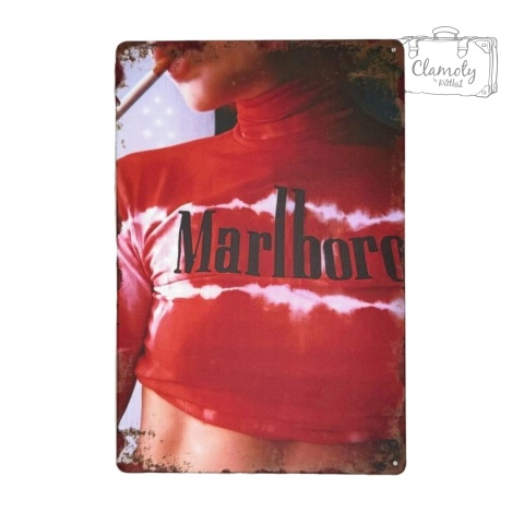 Tablica Ozdobna Blacha Marlboro Bluzka 20x30 cm Retro Vintage Obrazek