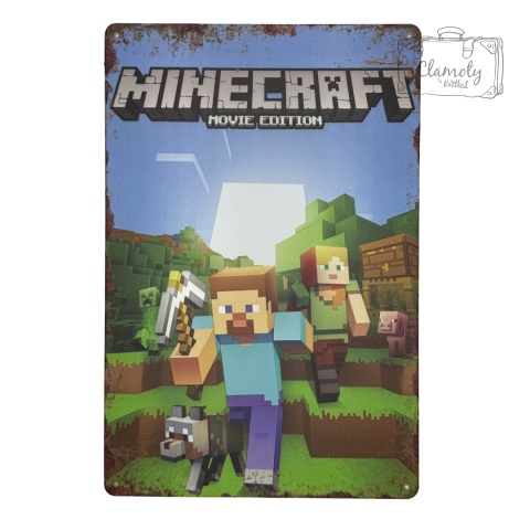 Tablica Ozdobna Blacha Minecraft Game Gra 20x30 cm Retro Vintage