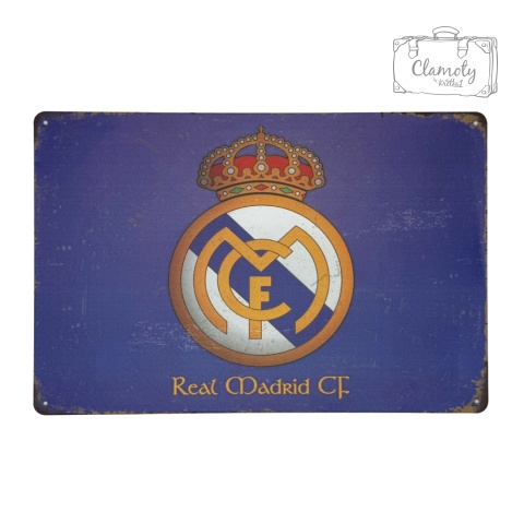 Tablica Ozdobna Blacha Real Madrit Klub Piłkarski 20x30 cm Retro Vintage