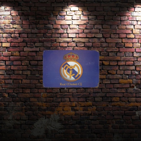 Tablica Ozdobna Blacha Real Madrit Klub Piłkarski 20x30 cm Retro Vintage