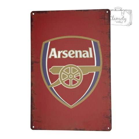 Tablica Ozdobna Blacha Arsenal Club Klub Piłkarski 20x30 cm Retro Vintage