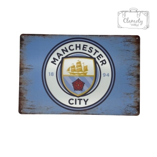 Tablica Ozdobna Blacha Manchester City Club 20x30 cm Retro Vintage