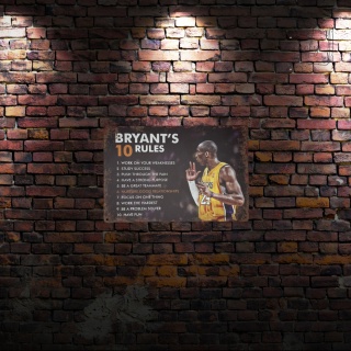 Tablica Ozdobna Blacha Kobe Bryants 10 Rules 20x30 cm Retro Vintage