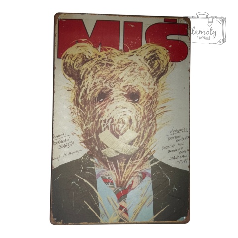Tablica Ozdobna Blacha Film Miś Komedia Polska 20x30 cm Retro Vintage