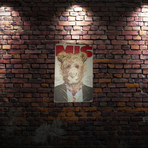 Tablica Ozdobna Blacha Film Miś Komedia Polska 20x30 cm Retro Vintage