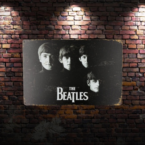 Tablica Ozdobna Blacha The Beatles Członkiwie 20x30 cm Retro Vintage Plakat