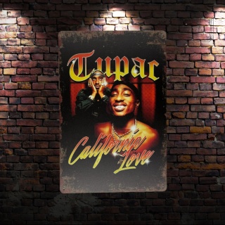 Tablica Ozdobna Blacha Tupack Shakur California 20x30 cm Retro Vintage