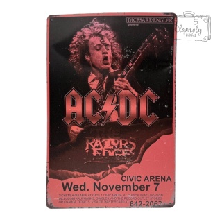 Tablica Ozdobna Blacha AC/DC Civic Arena 20x30 cm Retro Vintage ACDC
