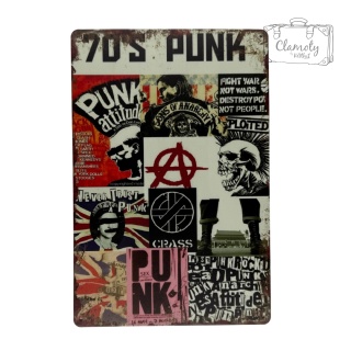 Tablica Ozdobna Blacha 70'S Punk Rock 20x30 cm Retro Vintage Plakat