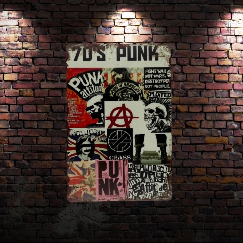 Tablica Ozdobna Blacha 70'S Punk Rock 20x30 cm Retro Vintage Plakat