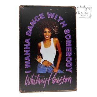 Tablica Ozdobna Blacha Whitney Houston 20x30 cm Retro Vintage Plakat