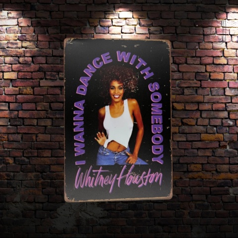 Tablica Ozdobna Blacha Whitney Houston 20x30 cm Retro Vintage Plakat
