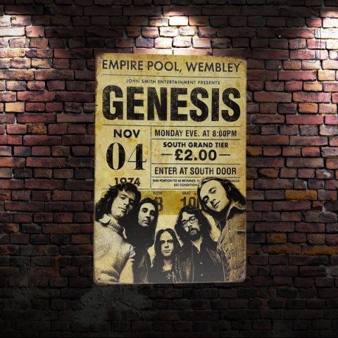 Tablica Ozdobna Blacha Genesis 20x30 cm Retro Vintage Plakat Metalowy