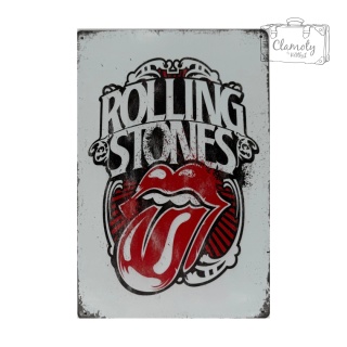Tablica Ozdobna Blacha Rolling Stones Rock 20x30 cm Retro Vintage Plakat