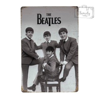 Tablica Ozdobna Blacha The Beatles Rock 20x30 cm Retro Vintage Plakat