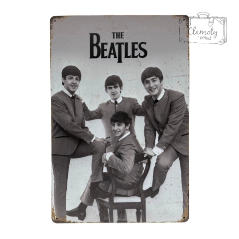 Tablica Ozdobna Blacha The Beatles Rock 20x30 cm Retro Vintage Plakat