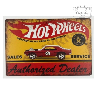 Tablica Ozdobna Blacha Hot Wheels 20x30 cm Retro Vintage Plakat Metal