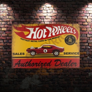 Tablica Ozdobna Blacha Hot Wheels 20x30 cm Retro Vintage Plakat Metal